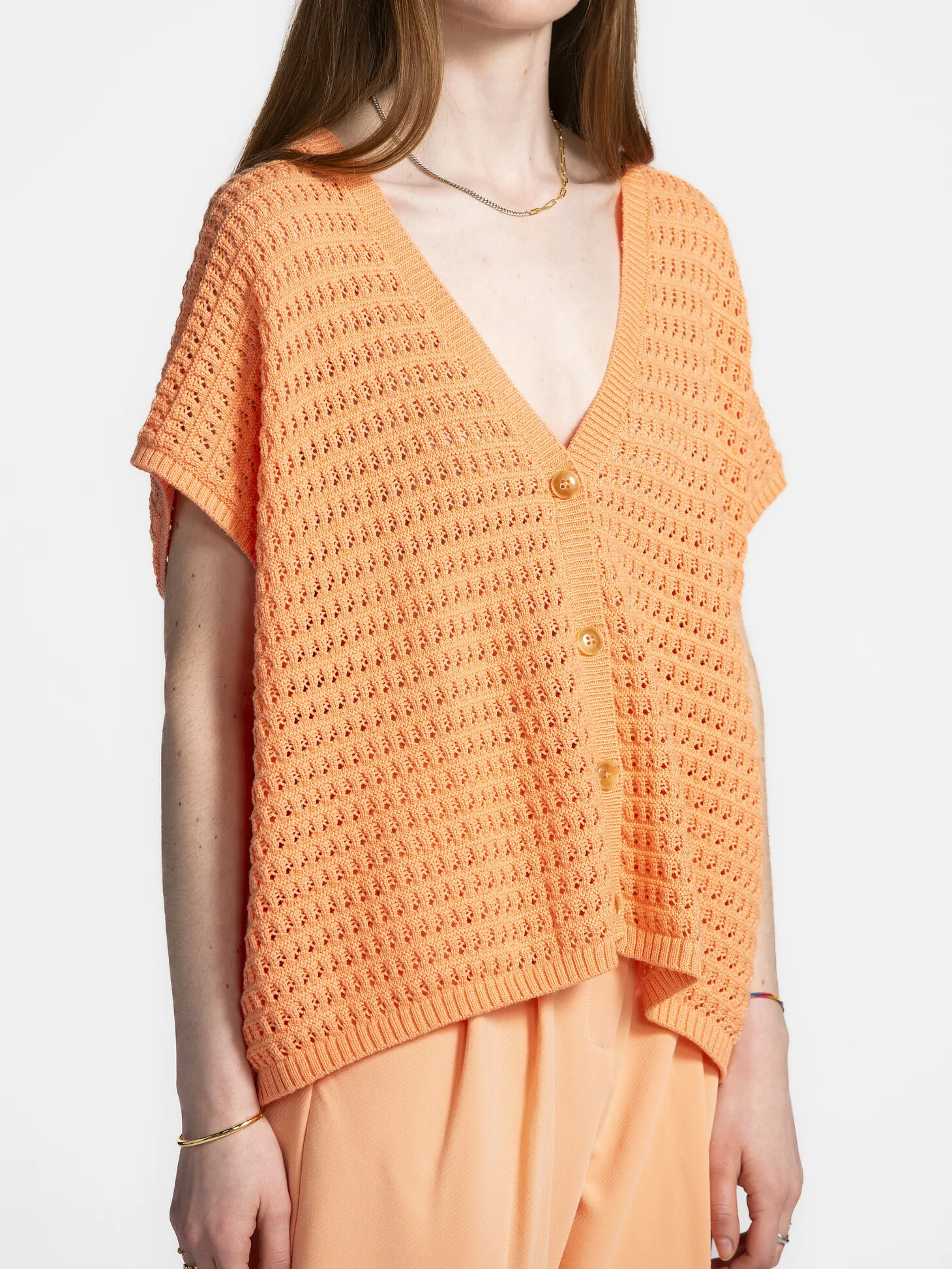 Les Soeurs Gehaakt vest Jack Peach Clearance