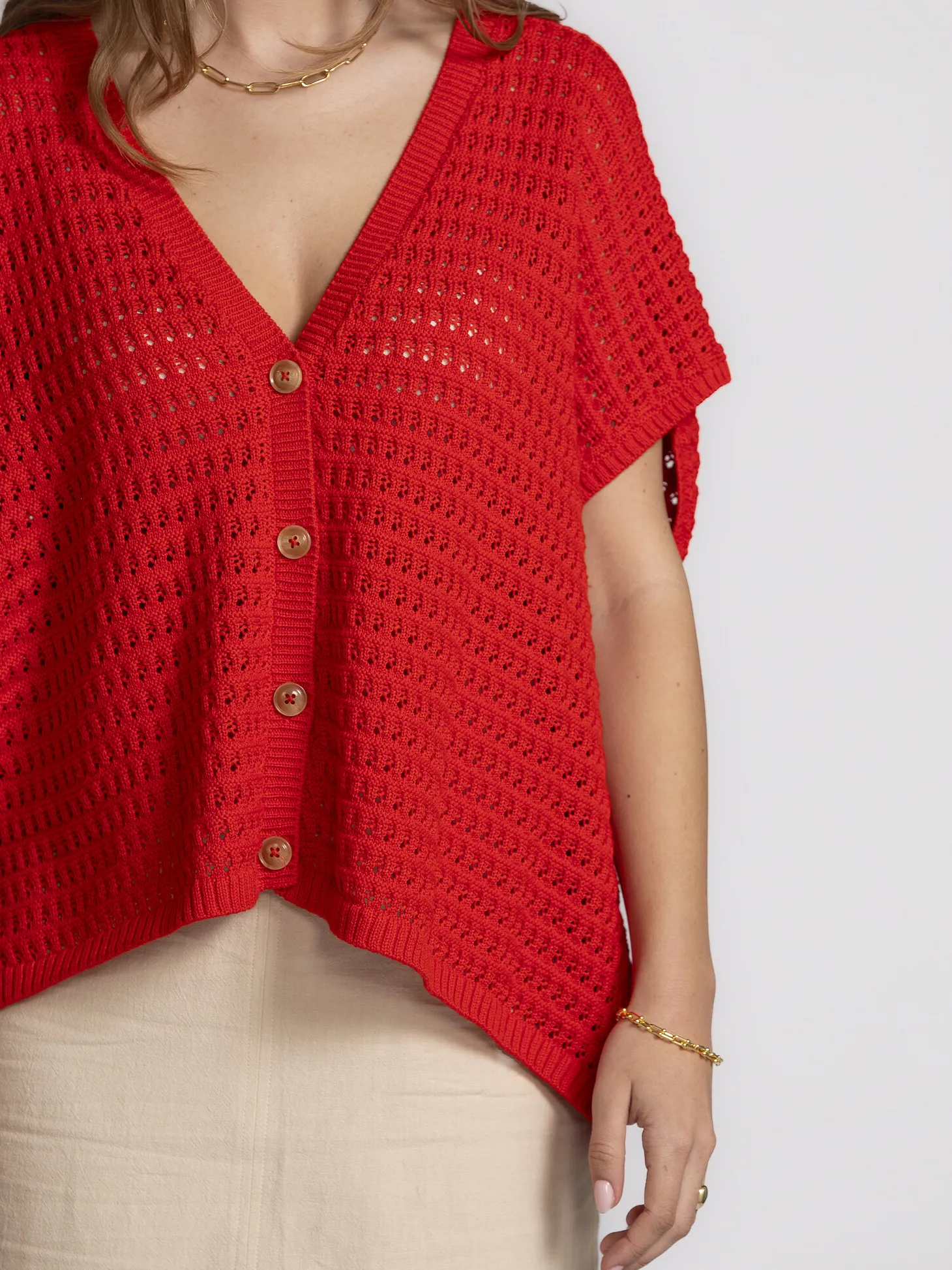 Les Soeurs Gehaakt vest Jack Fiery+Red Fashion