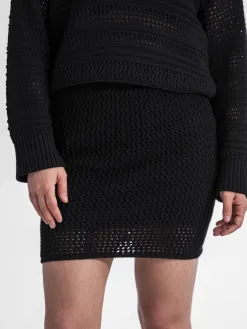 Selected Gehaakte rok Fina Black Hot