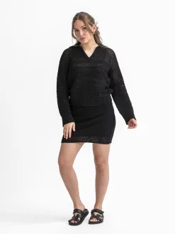 Selected Gehaakte rok Fina Black Hot