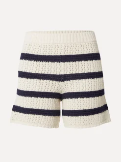 Edited Gehaakte short Heinke CreamNavy+Striped Best