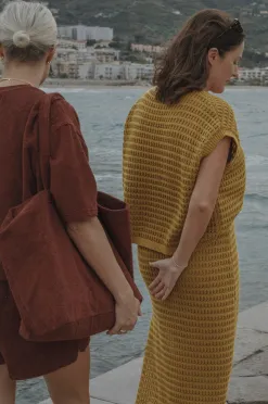 Les Soeurs Gehaakte top Lana Olive Sale