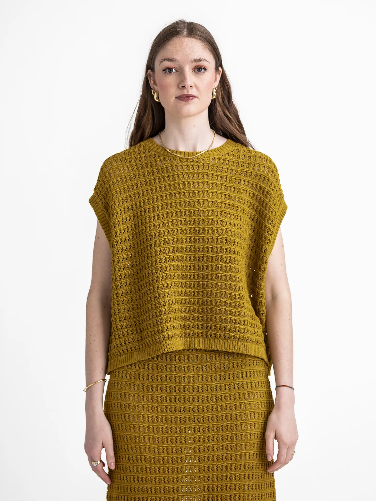 Les Soeurs Gehaakte top Lana Olive Sale