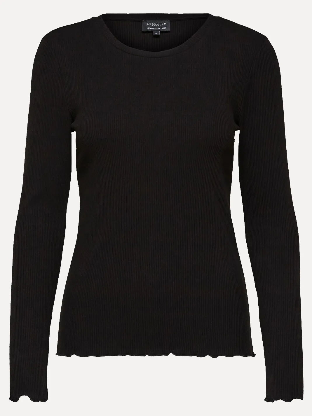 Selected Geribde top met lange mouwen Anna Black Best