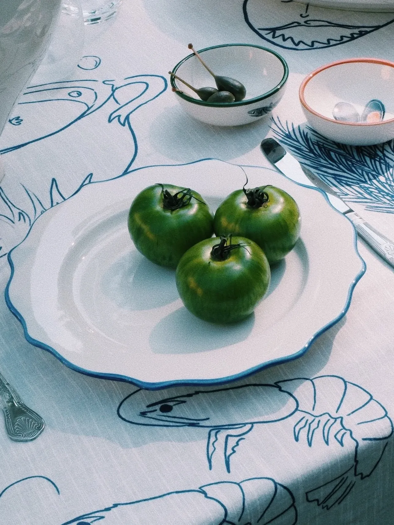 Anna + Nina Geschulpt dinerbord Marine Blue Online
