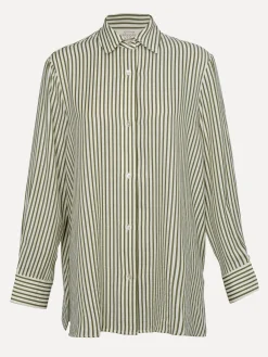 Les Soeurs Gestreept hemd Daniel Khaki+Ecru Discount