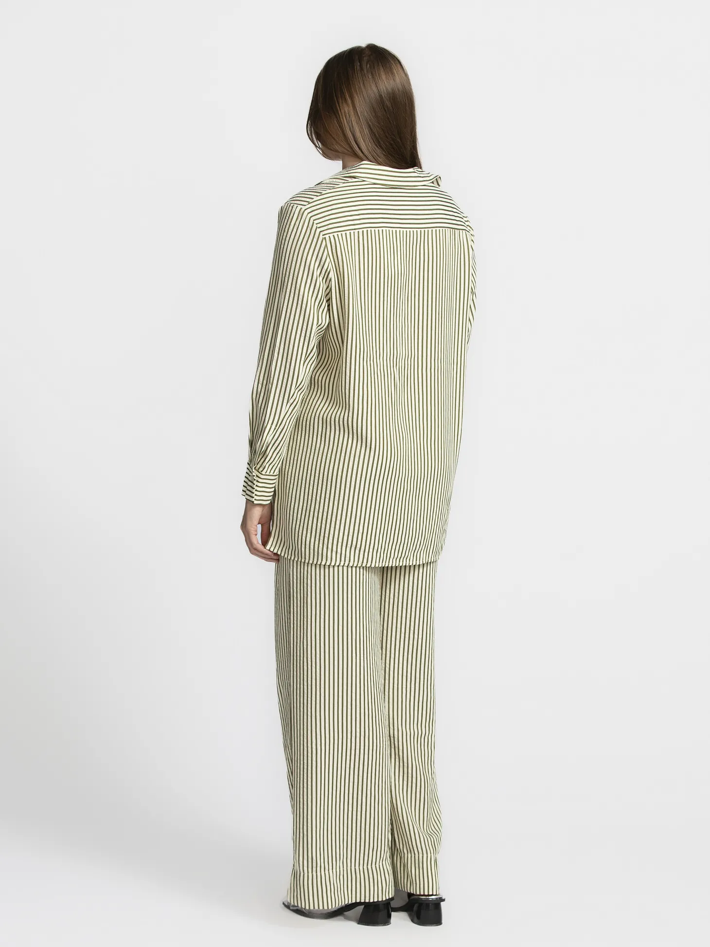 Les Soeurs Gestreept hemd Daniel Khaki+Ecru Discount