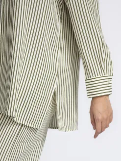 Les Soeurs Gestreept hemd Daniel Khaki+Ecru Discount