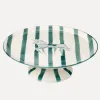 Anna + Nina Gestreept Taartplateau Pegasus Green Fashion