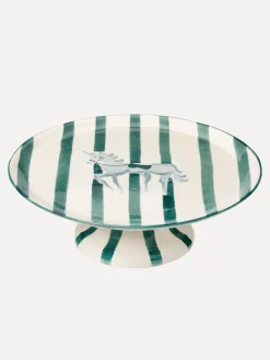 Anna + Nina Gestreept Taartplateau Pegasus Green Fashion