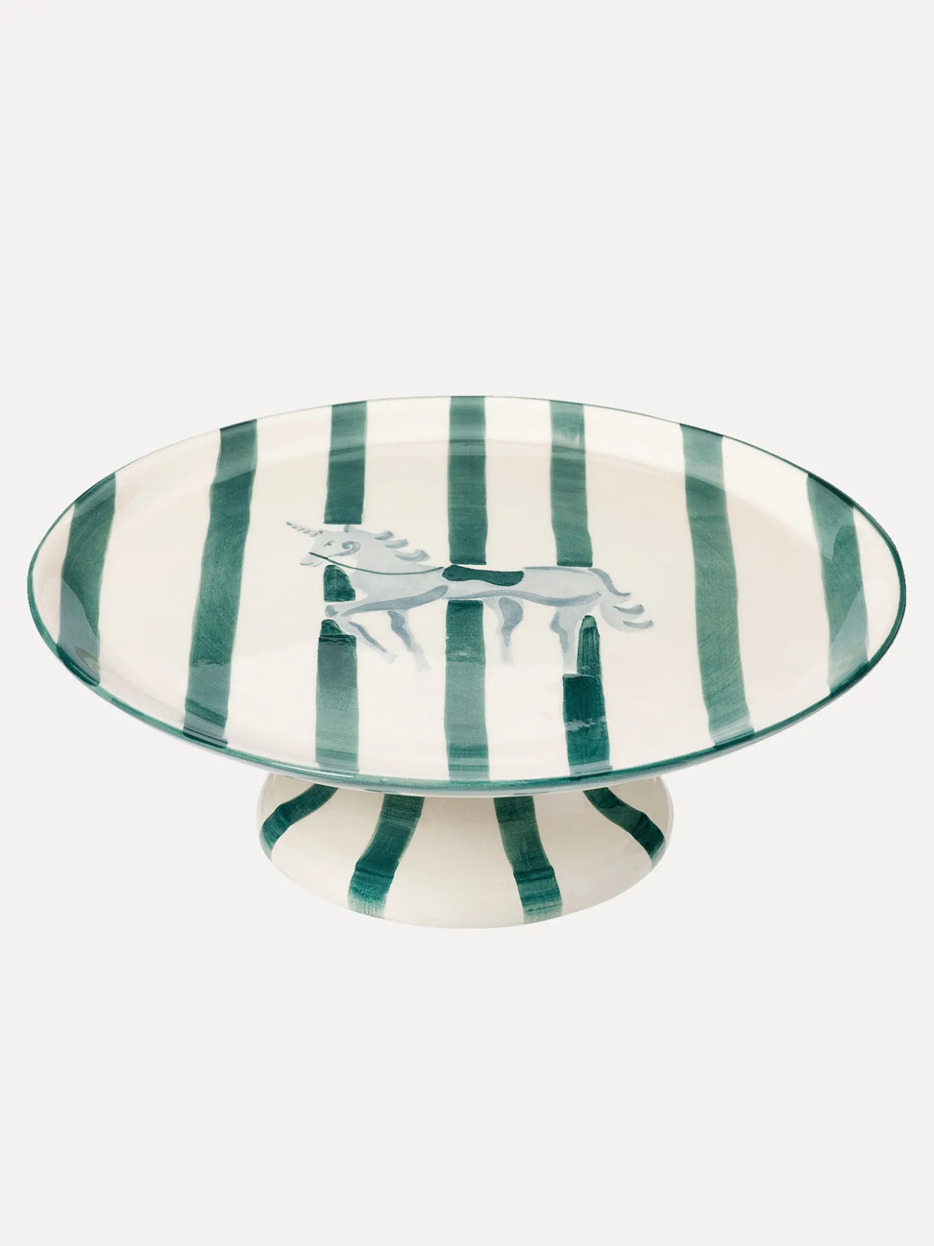 Anna + Nina Gestreept Taartplateau Pegasus Green Fashion