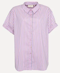 Les Soeurs Gestreepte blouse Berry Striped+Pink Outlet