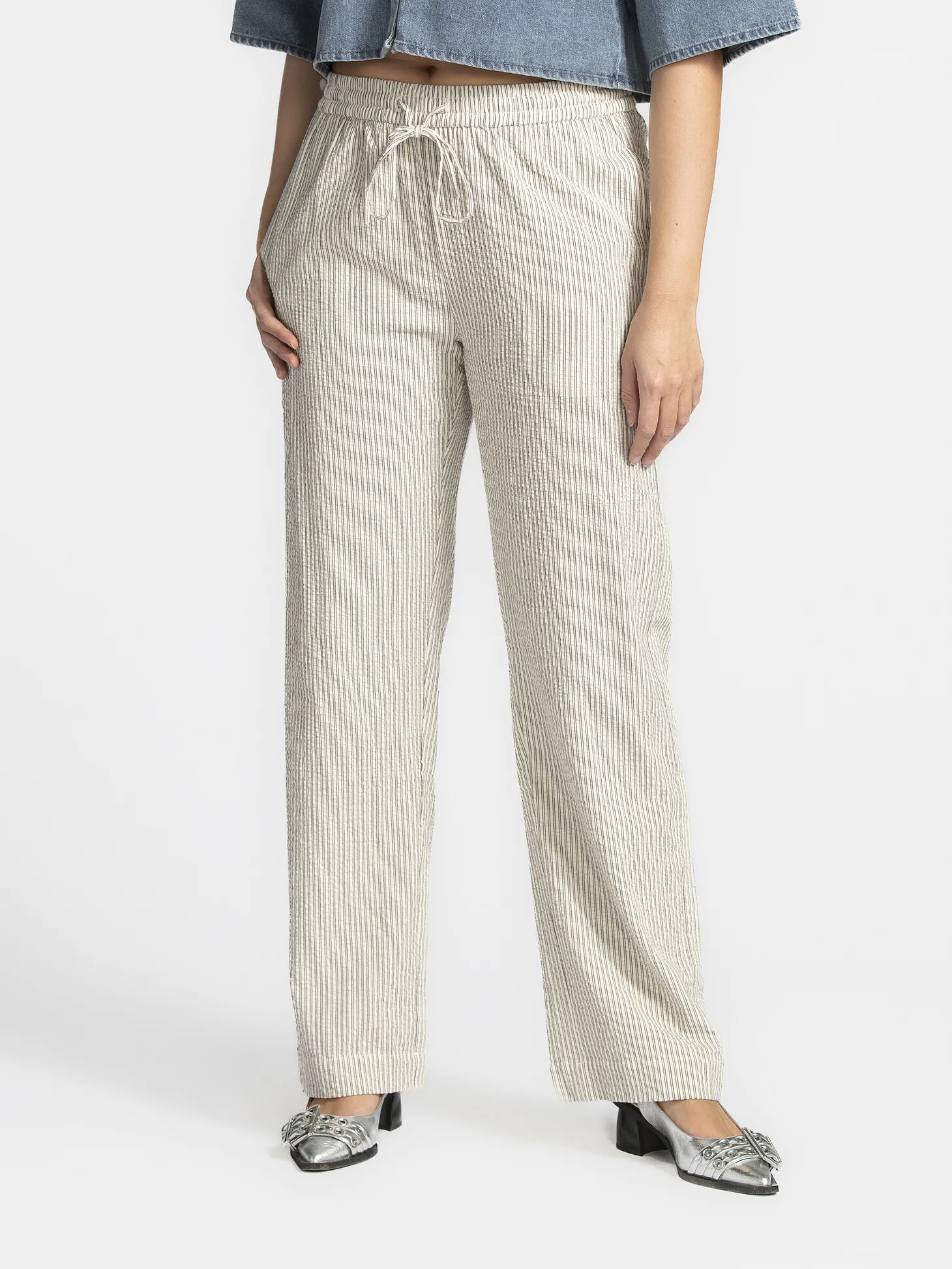 Sofie Schnoor Gestreepte Broek Abigailes 0146+Antique+White+With+Black Fashion