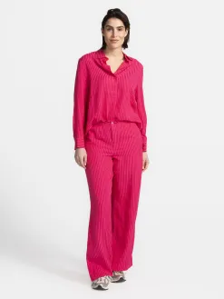 Les Soeurs Gestreepte broek Matt Pink+Red Fashion