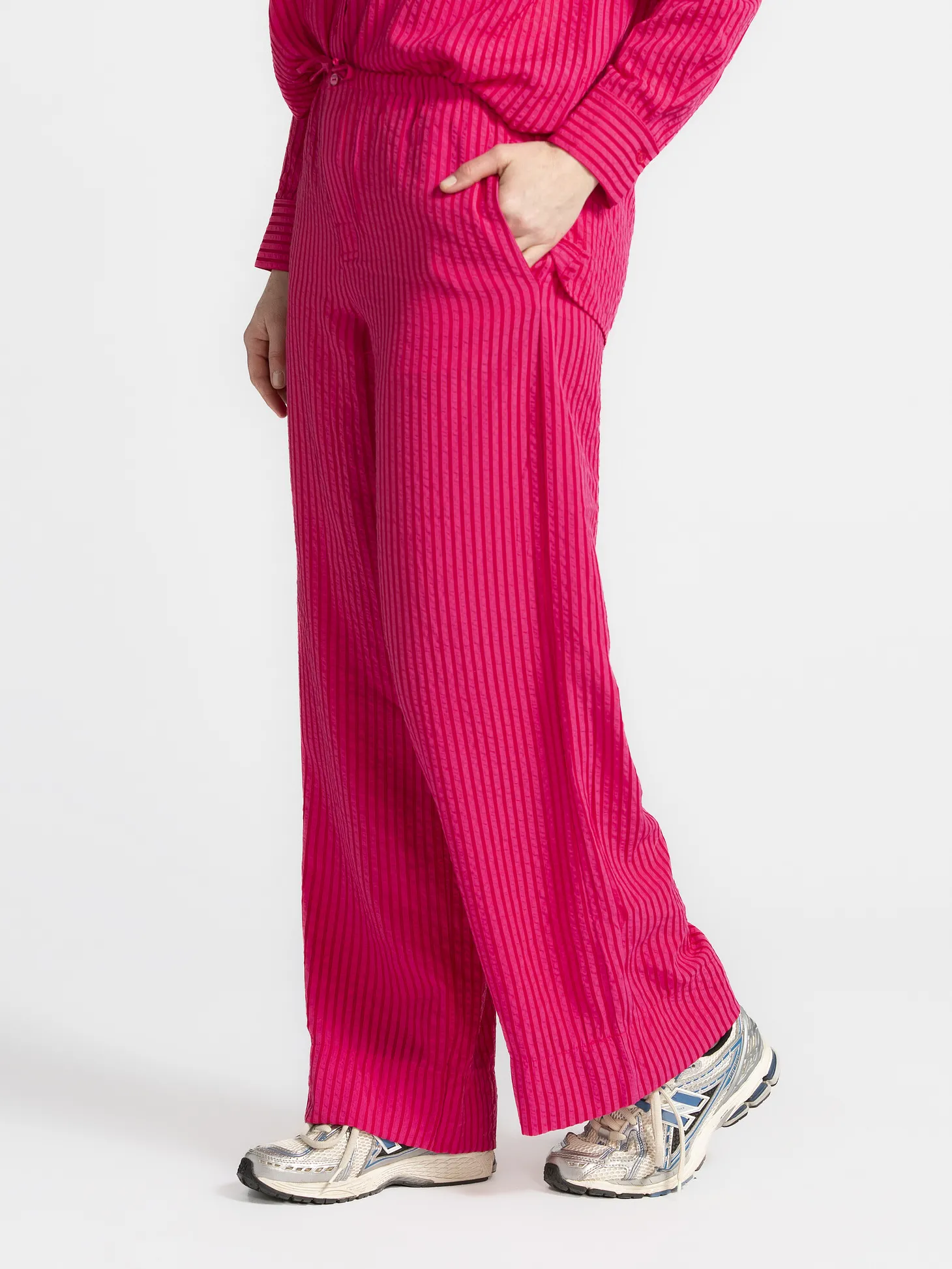 Les Soeurs Gestreepte broek Matt Pink+Red Fashion