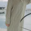 Les Soeurs Gestreepte jurk Zac Khaki+Ecru Hot