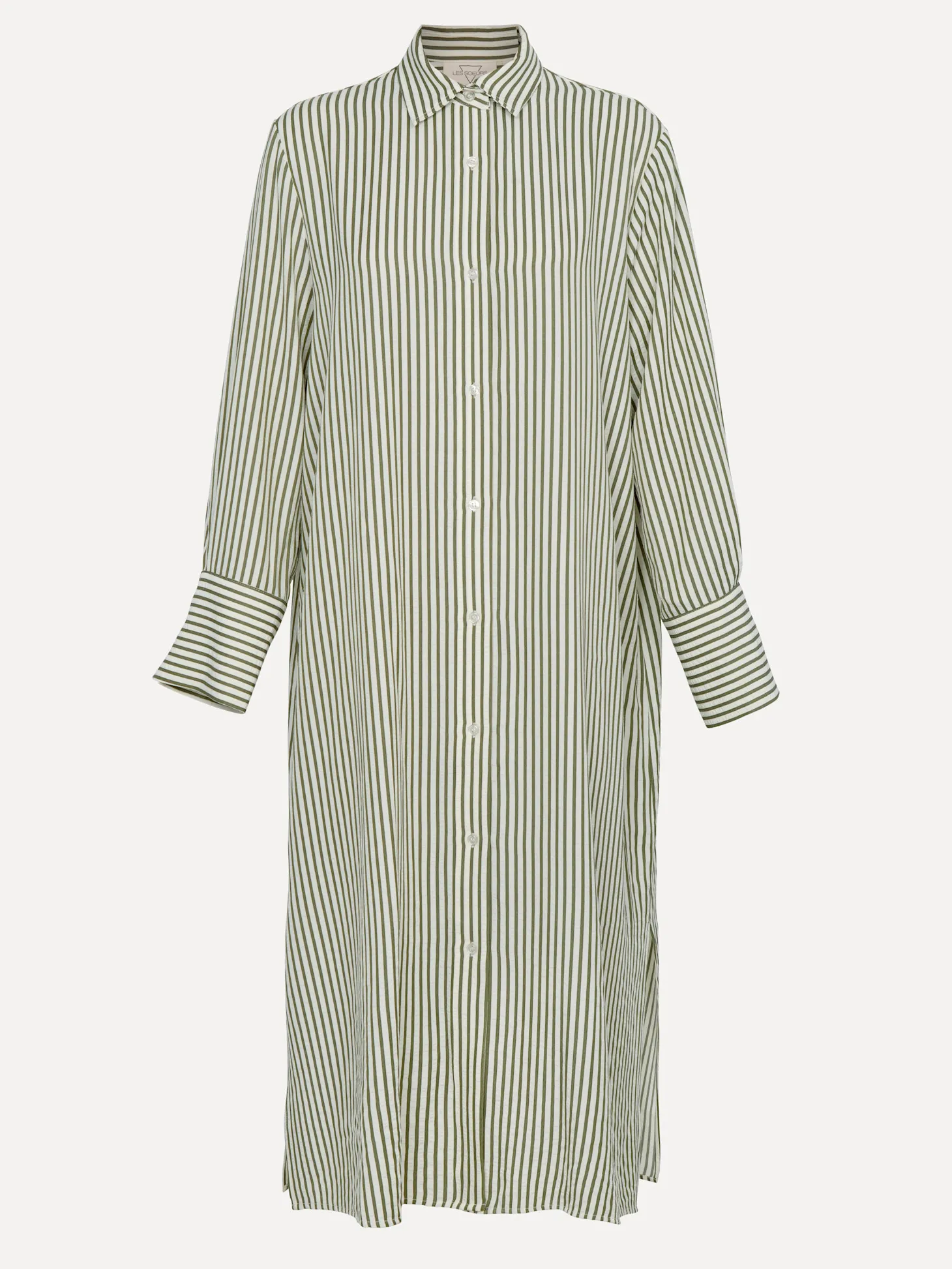 Les Soeurs Gestreepte jurk Zac Khaki+Ecru Hot