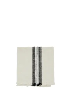 Madam Stoltz Gestreepte Keukenhanddoek Off+White Outlet