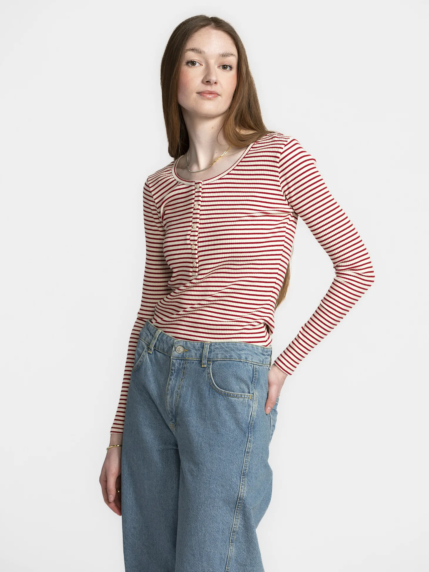 Sofie Schnoor Gestreepte longsleeve Pax 4139+Red+Striped Fashion
