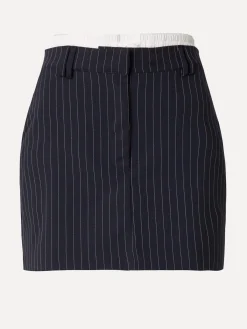 Edited Gestreepte rok Limette Navy+Pinstripe Hot