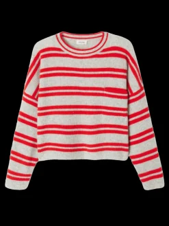 American Vintage Gestreepte sweater Raxow Gris Clearance