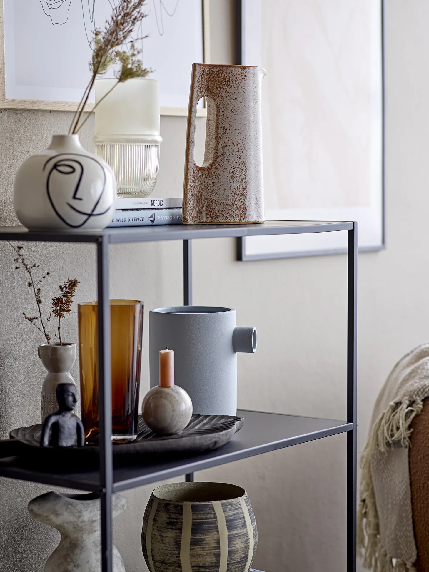 Bloomingville Glazen Vaas Benia Brown Outlet
