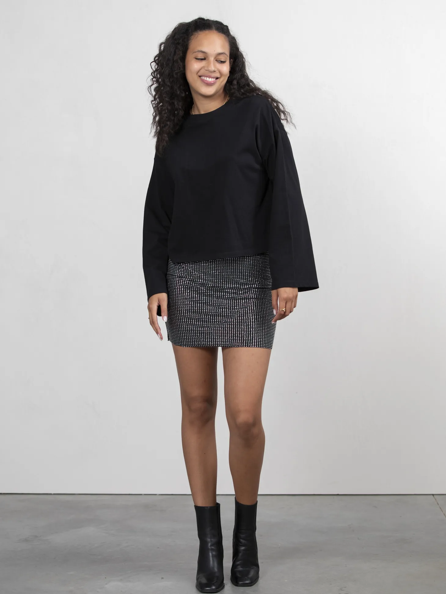 Edited Glitter rok Zisan Black Sale