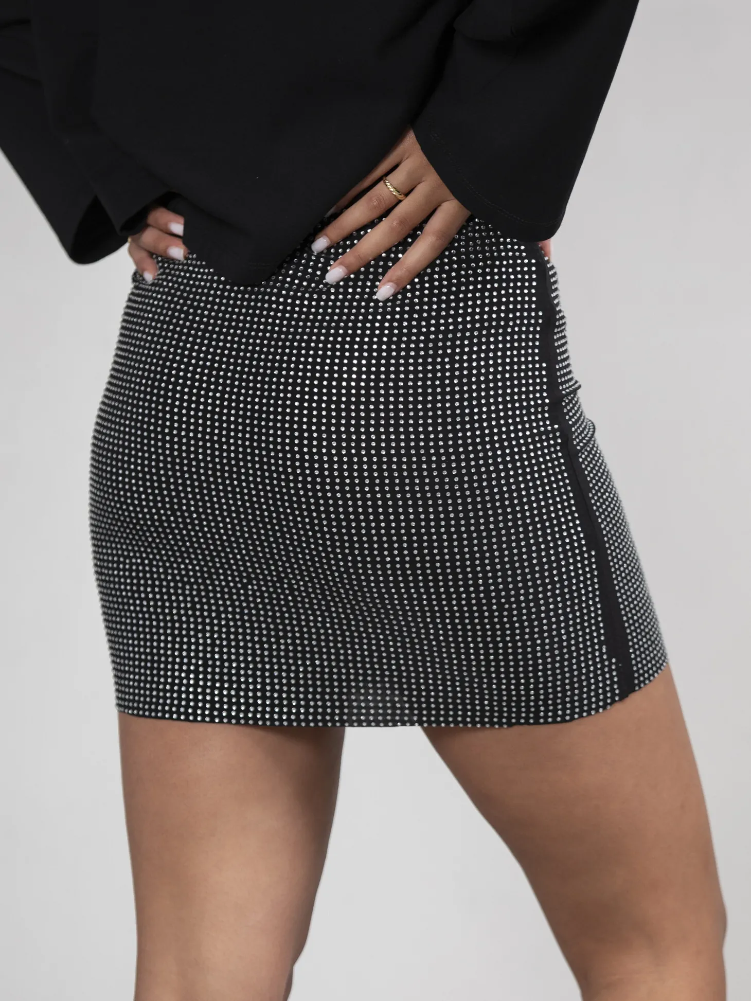Edited Glitter rok Zisan Black Sale