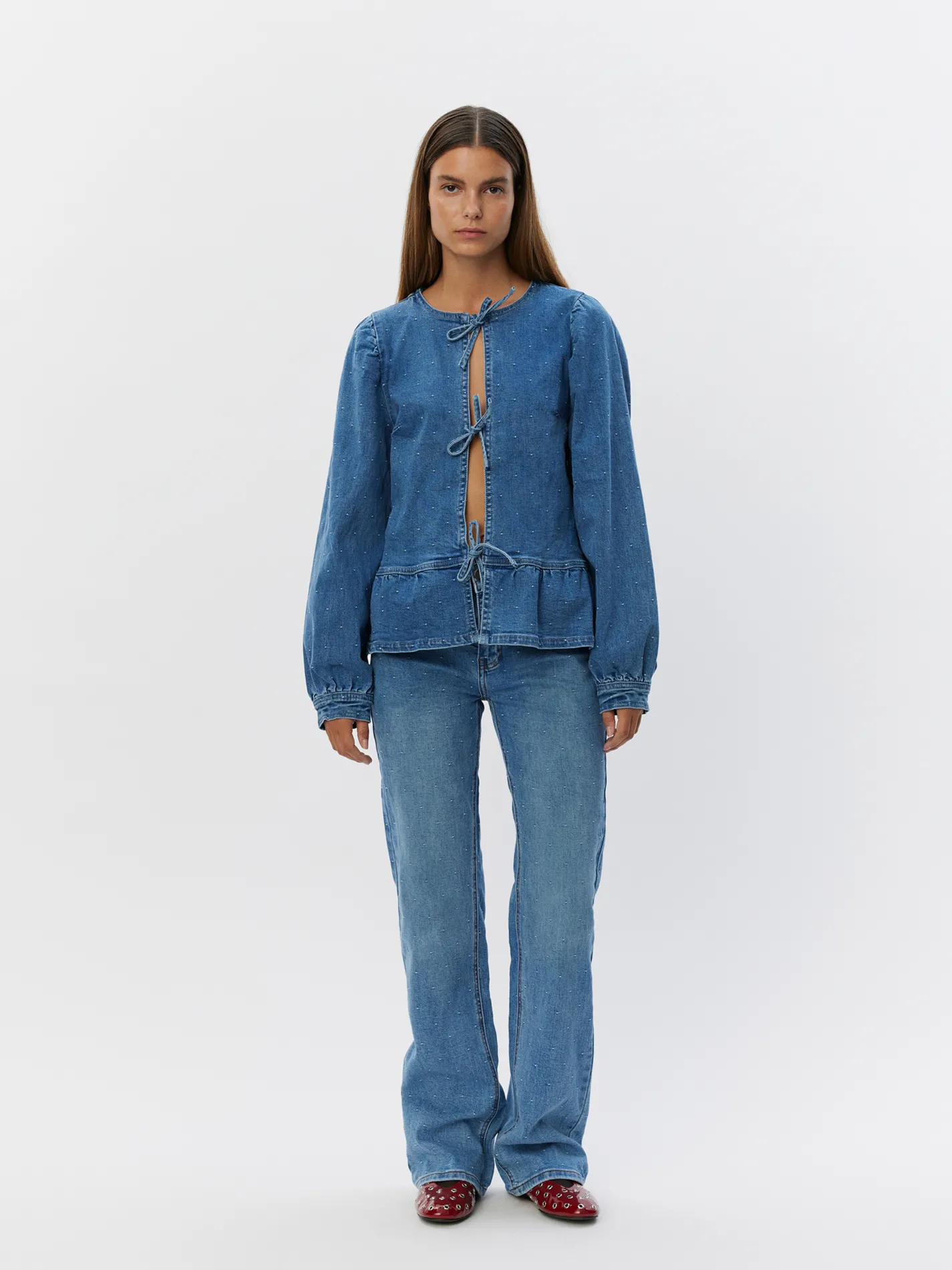 Sofie Schnoor Jeans met bolletjes Stockholm 5002+Denim+Blue Fashion