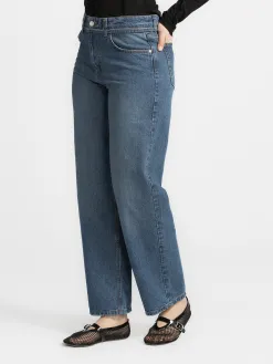 MBYM Jeans met riem Caria Mid+Blue+Wash New
