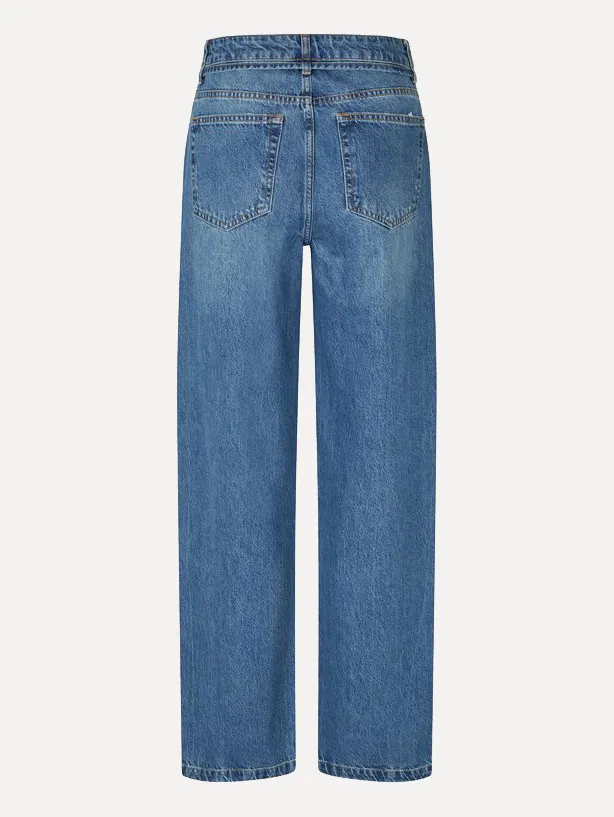 MBYM Jeans met riem Caria Mid+Blue+Wash New