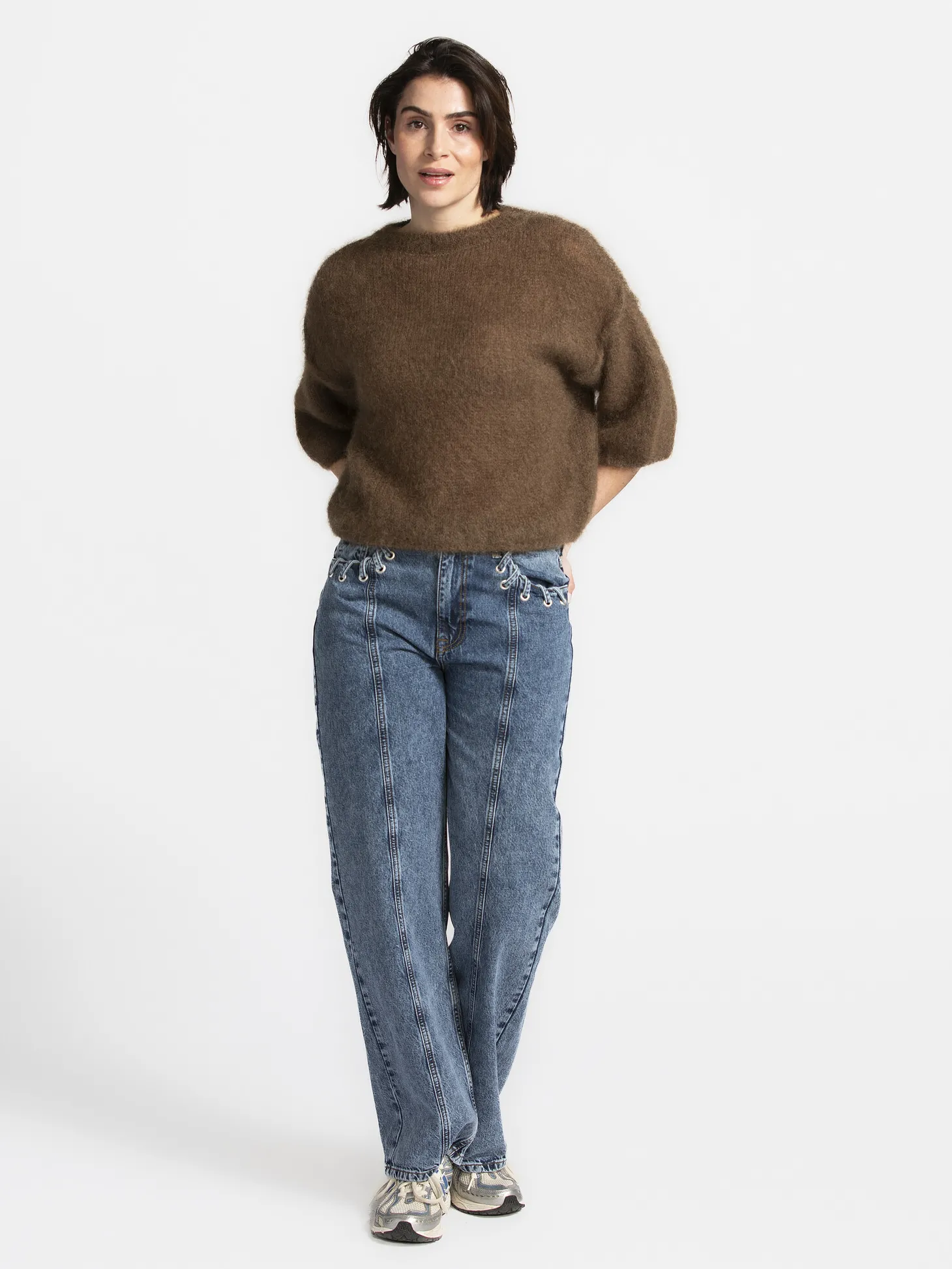 MBYM Jeans met veterdetail Wallia Mid+Blue+Vintage Best