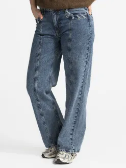 MBYM Jeans met veterdetail Wallia Mid+Blue+Vintage Best