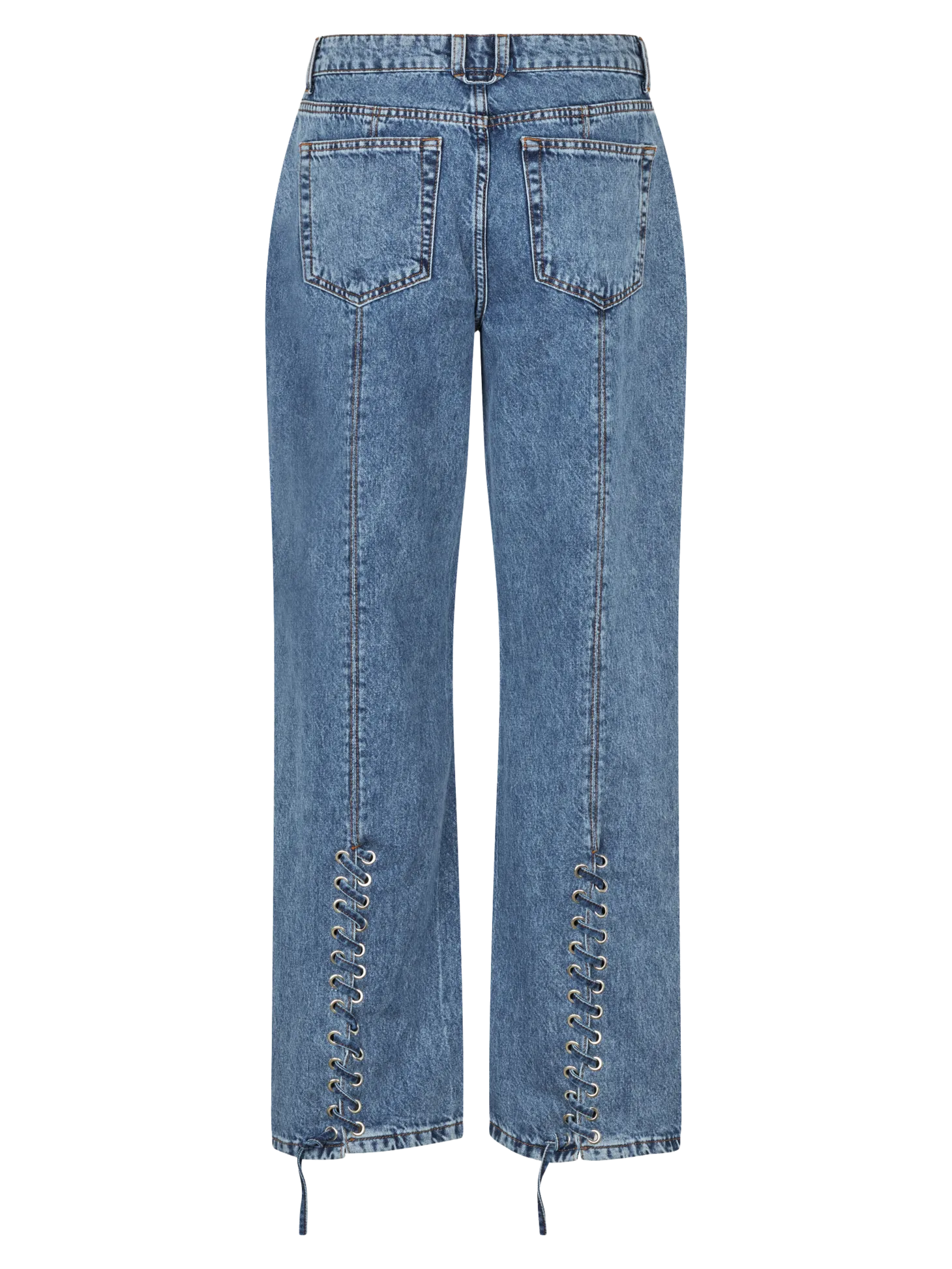 MBYM Jeans met veterdetail Wallia Mid+Blue+Vintage Best