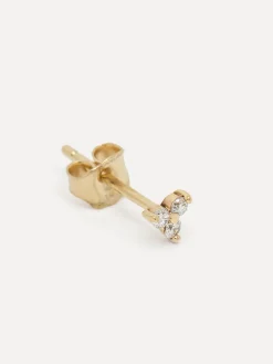 Les Soeurs 14K Oorbel Joe Triple Diamond Gold Discount