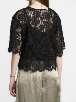 Selected Kanten crop top Milly Black Sale