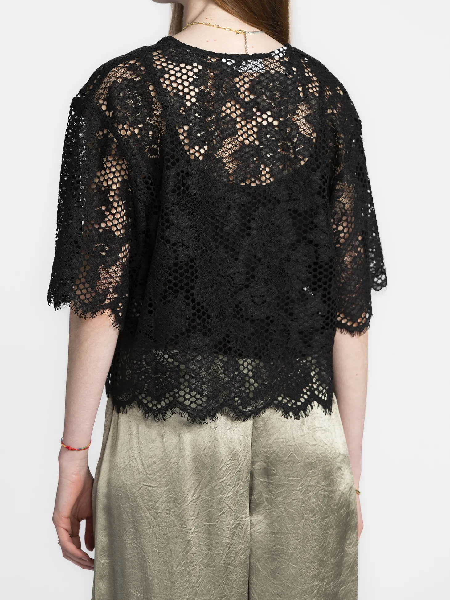 Selected Kanten crop top Milly Black Sale
