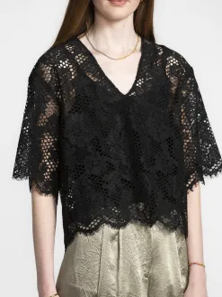 Selected Kanten crop top Milly Black Sale