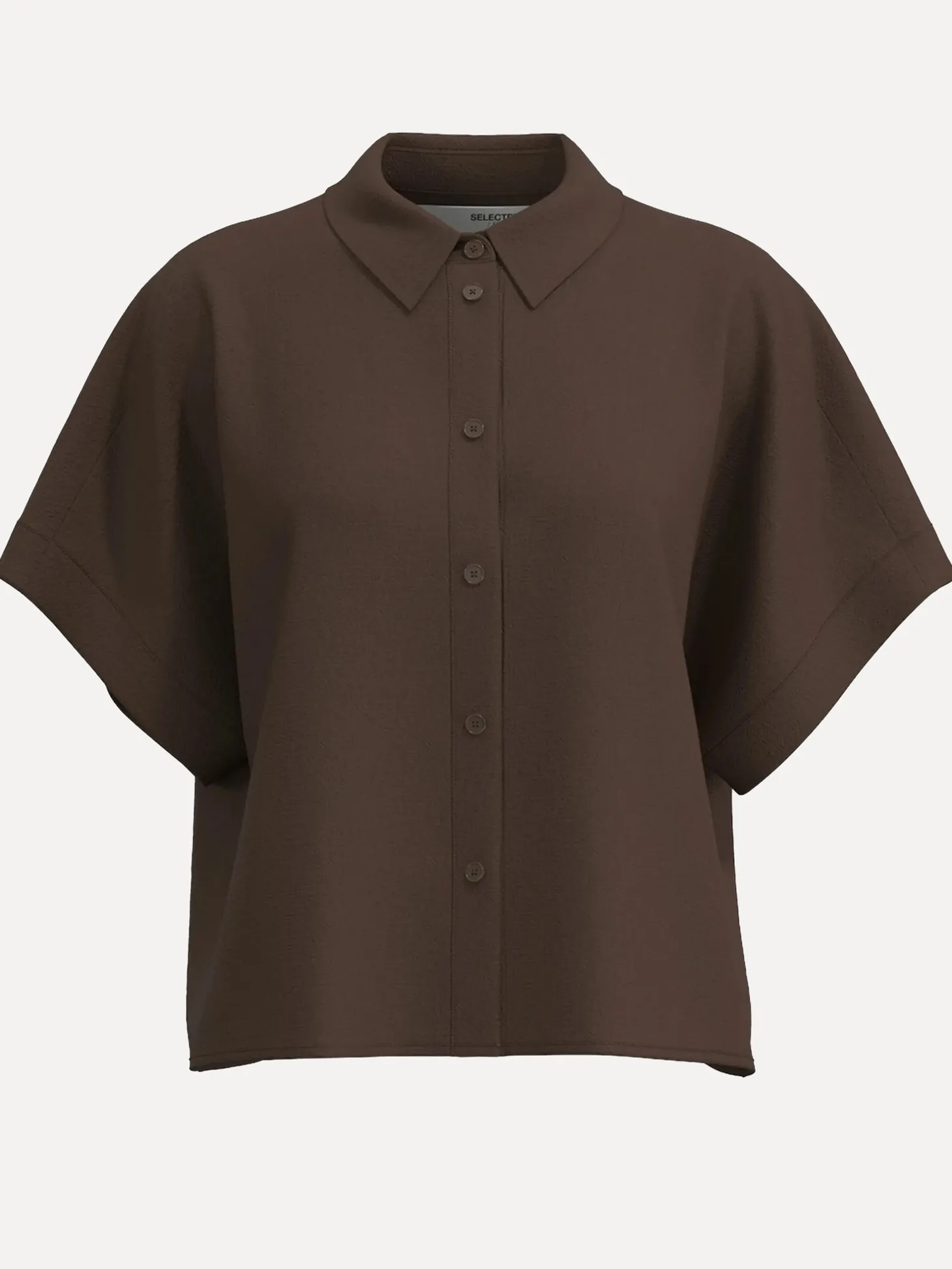 Selected Kort hemd Viva Chestnut Discount