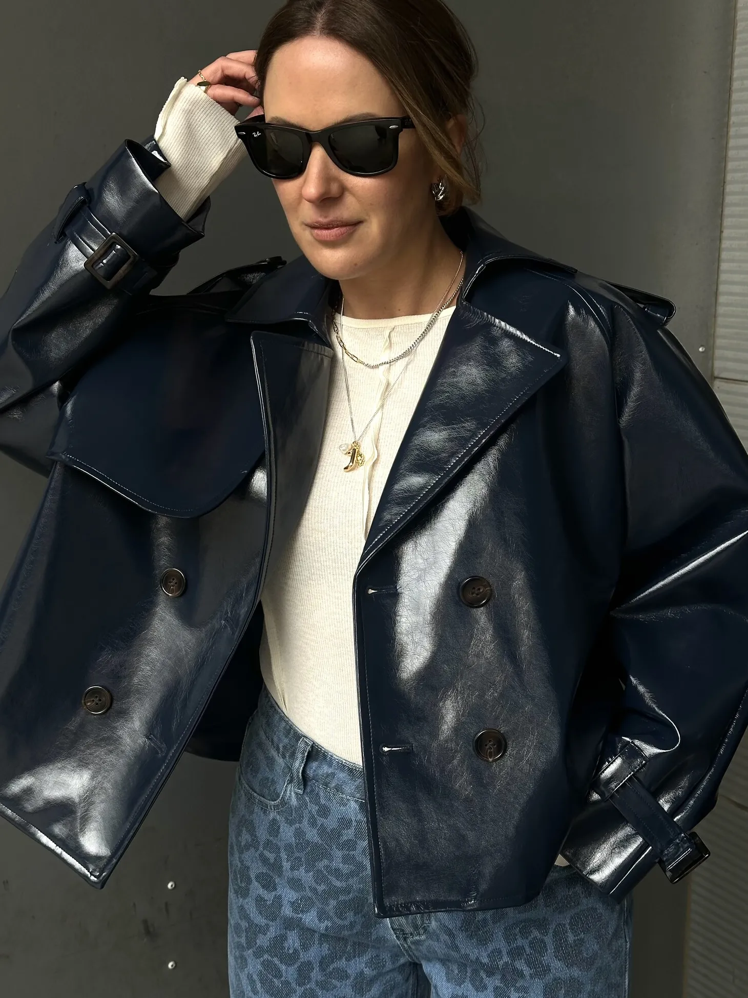 Les Soeurs Korte trenchcoat Adriaan Dark+Blue Discount