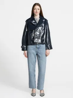 Les Soeurs Korte trenchcoat Adriaan Dark+Blue Discount