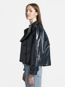 Les Soeurs Korte trenchcoat Adriaan Dark+Blue Discount