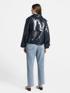 Les Soeurs Korte trenchcoat Adriaan Dark+Blue Discount