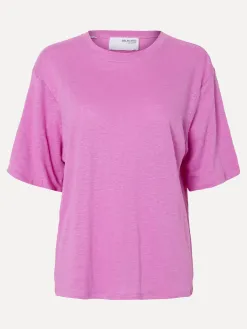 Selected Linnen T-Shirt Vilja First+Bloom Outlet
