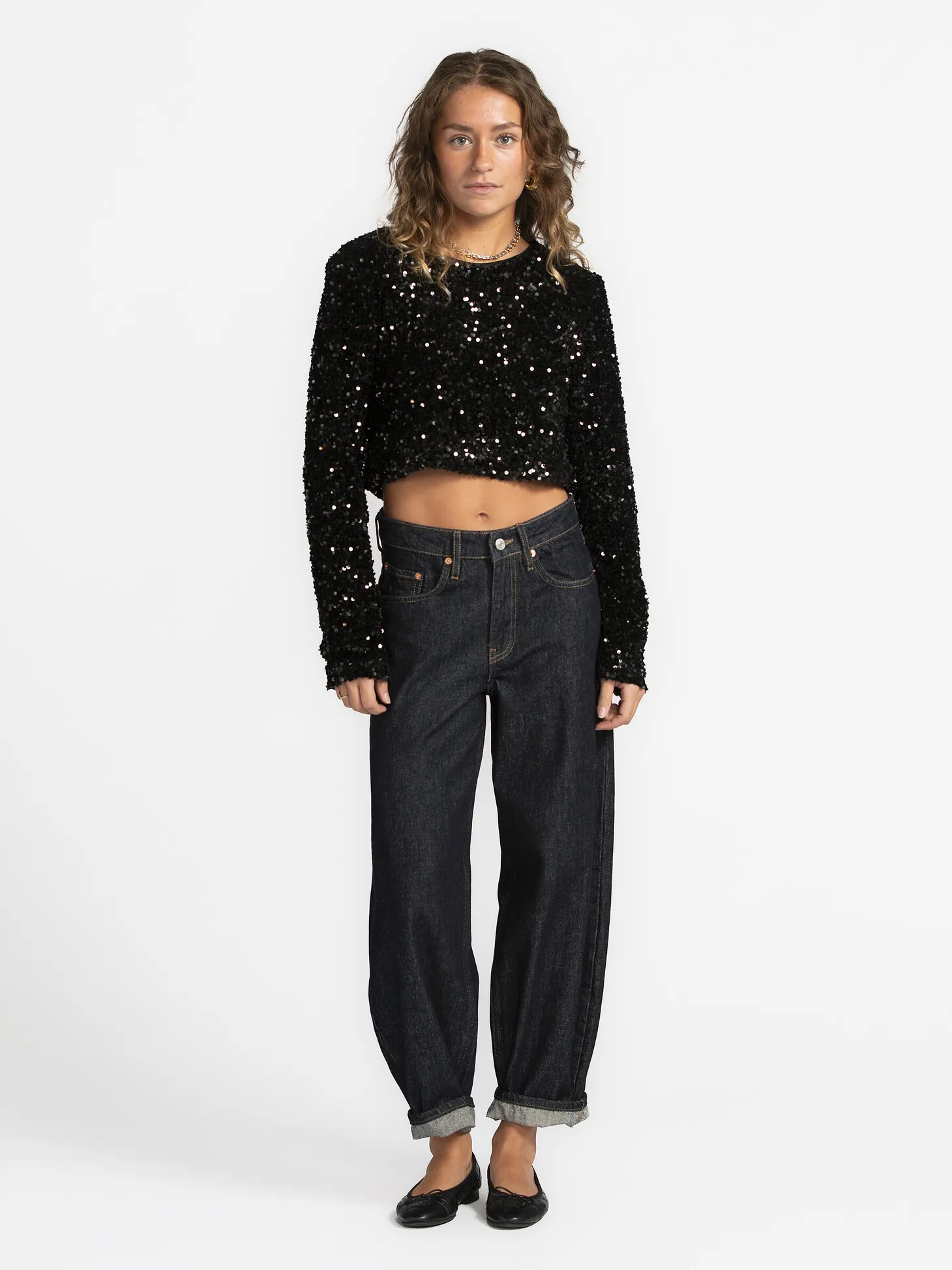Le Marais Longsleeve met sequins Lola Black New