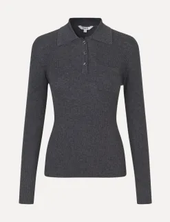 MBYM Longsleeve Top Paoula Merina Grey+Melange Outlet