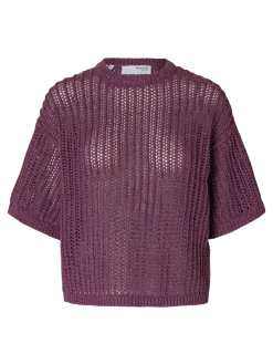 Selected Loose-fit gebreide top Ellen Plum+Perfect Discount