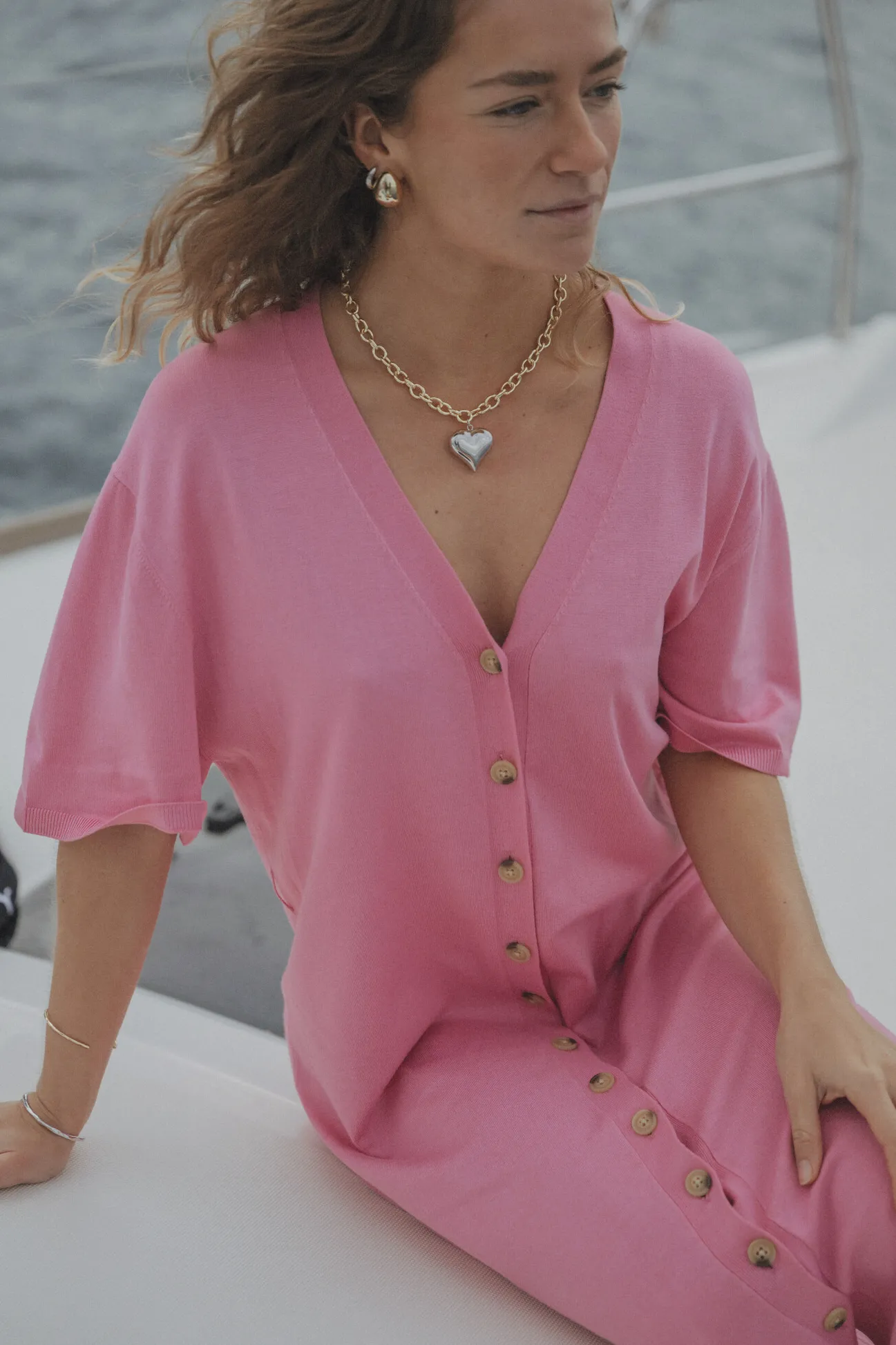 Les Soeurs Maxi-jurk Scarlett Pink Hot