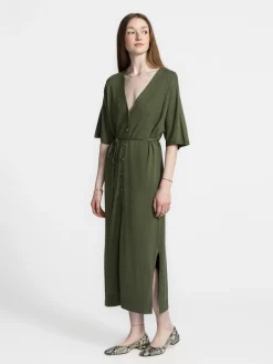 Les Soeurs Maxi-jurk Scarlett Khaki Hot