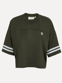 Les Soeurs Mesh T-Shirt Grace Khaki Clearance